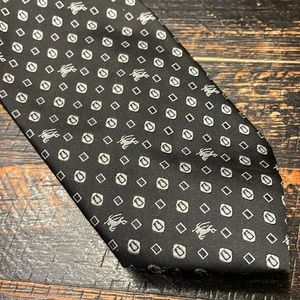Black & Silver Burberry Logo Mens Tie